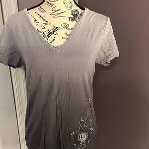 Harley-Davidson Gray Gradient V-Neck Tee